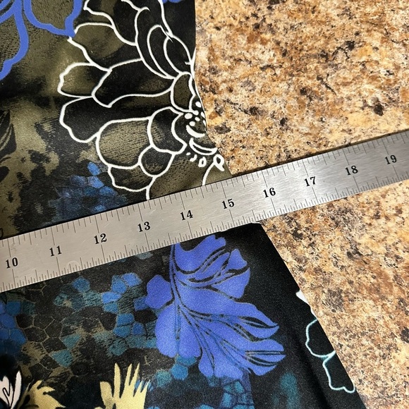 NWT Connected Apparel Dark Blue V-Neck Sleeveless Sheath Dress Size 8 Floral - Picture 14 of 16